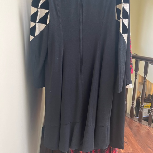 Vintage Louis Feraud Black Geometric Print Dress - Picture 5 of 6